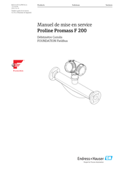 Endress+Hauser Proline Promass F 200 Manuel De Mise En Service
