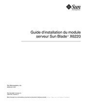 Sun Blade X6220 Guide D'installation