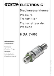 HYDAC ELECTRONIC HDA 7400 Notice D'utilisation