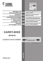 Fiamma Carry-Bike Licence Plate Carrier Instructions De Montage Et Mode D'emploi