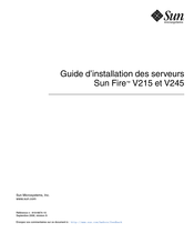 Sun Microsystems Fire V245 Guide D'installation