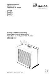 Maico EVR 31 Instructions De Montage Et Mode D'emploi