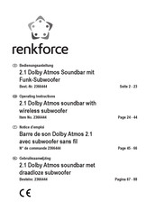 Renkforce 2.1 Dolby Atmos Notice D'emploi