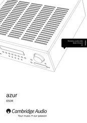 Cambridge Audio azur 650R Mode D'emploi