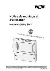 Wolf SM2 Notice De Montage Et D'utilisation