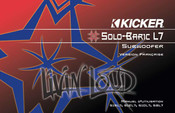 Kicker Solo-Baric L S8L7 Manuel D'utilisation