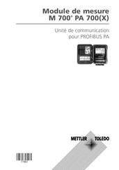 Mettler Toledo M 700 PA 700X Mode D'emploi