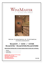 WINEMASTER Wine C25X Notice D'installation Et D'utilisation