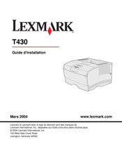 Lexmark T430 Guide D'installation
