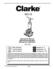 Clarke BOS-18 Manuel De L'utilisateur