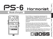 Boss PS-6 Harmonist Mode D'emploi