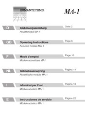 HumanTechnik MA-1 Mode D'emploi