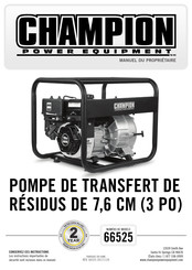 Champion Power Equipment 66525 Manuel Du Propriétaire