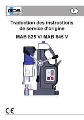 BDS Maschinen MAB 845 V Traduction Des Instructions De Service D'origine