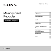 Sony ICD-LX30 Mode D'emploi