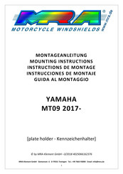 Yamaha MT09 2017 Instructions De Montage