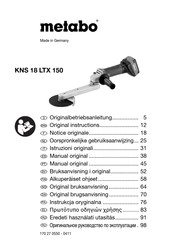 Metabo KNS 18 LTX 150 Notice Originale