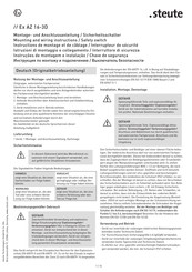 steute Ex AZ 16-3D Instructions De Montage Et De Câblage