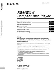 Sony CDX-M9900 Mode D'emploi