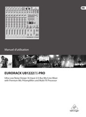 Behringer EURORACK UB1222FX-PRO Manuel D'utilisation