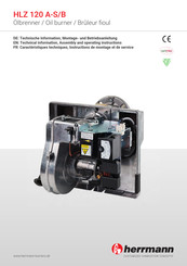 herrmann HLZ 120 A-S/B Caractéristiques Techniques, Instructions De Montage Et De Service