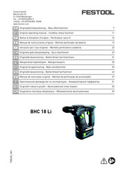 Festool BHC 18 Li Notice D'utilisation D'origine