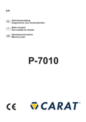 Carat P-7010 Mode D'emploi