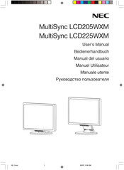 NEC MultiSync LCD205WXM Manuel Utilisateur