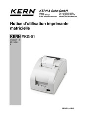 KERN YKG-01 Notice D'utilisation