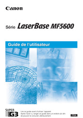 Canon LaserBase MF5600 Série Guide De L'utilisateur