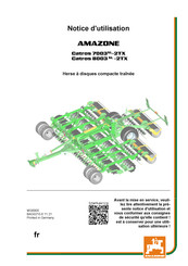 Amazone Catros 8003 XL-2TX Notice D'utilisation