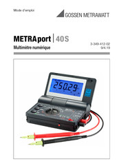 Gossen MetraWatt METRAport 40 S Mode D'emploi