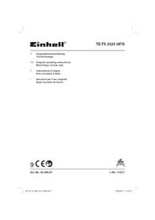 EINHELL TE-TS 2025 UF/S Instructions D'origine