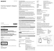 Sony CA4000 Guide D'utilisation