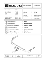 Subaru L101ESA020 Instructions De Montage