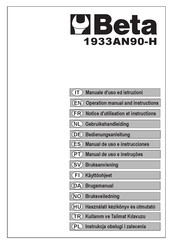 Beta 1933AN90-H Notice D'utilisation Et Instructions