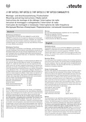 steute RF GFI SW868 Instructions De Montage