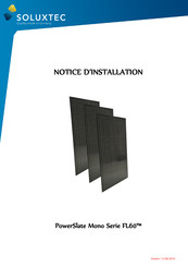 SOLUXTEC PowerSlate Mono FL60 Série Notice D'installation