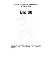 Caravaggi BIO 80 B Notice Technique