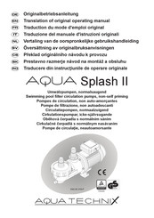 aqua technix AQUA Splash II Traduction Du Mode D'emploi Original