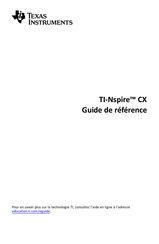 Texas Instruments TI-Nspire CX Guide De Référence