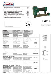 Omer T50.16 Manuel D'utilisation, Entretien Et Pièces De Rechange