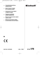 Einhell BT-BG 175 Mode D'emploi D'origine