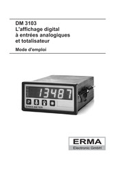 ERMA DM 3103 Mode D'emploi