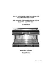 Roller Grill SEM 800 PDS Notice D'installation Et D'utilisation