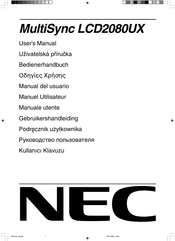 NEC MultiSync LCD2080UX Manuel Utilisateur