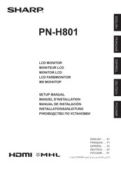 Sharp PN H801 Manuel D'installation