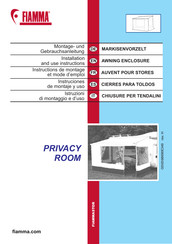 Fiamma PRIVACY ROOM 300 VAN Instructions De Montage Et Mode D'emploi