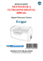 Electris DVELUC625TC ULTRASONS DIGITAL 6000 mL Notice D'utilisation