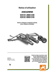 Amazone Catros+ 6002-2TS Notice D'utilisation